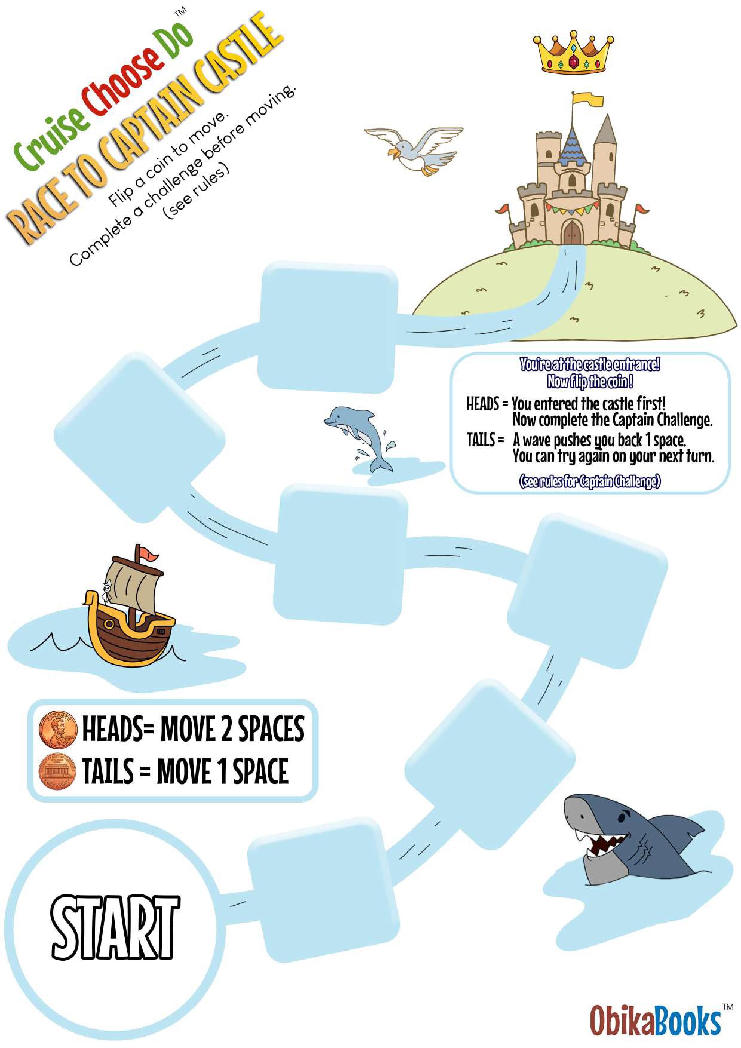Preview of the Cruise Choose Do printable board game — the question cards and instructions.